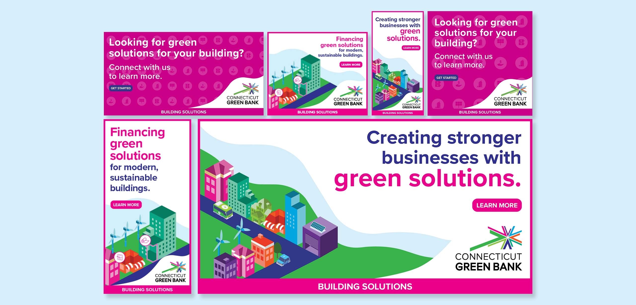 Digital Banner ad campaign for regional clean energy improvement funding company targeting building owners
